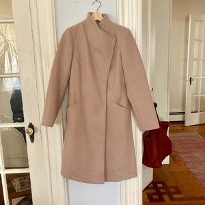 ASOS DESIGN smart coat with wrap front detail in pink (Like New)